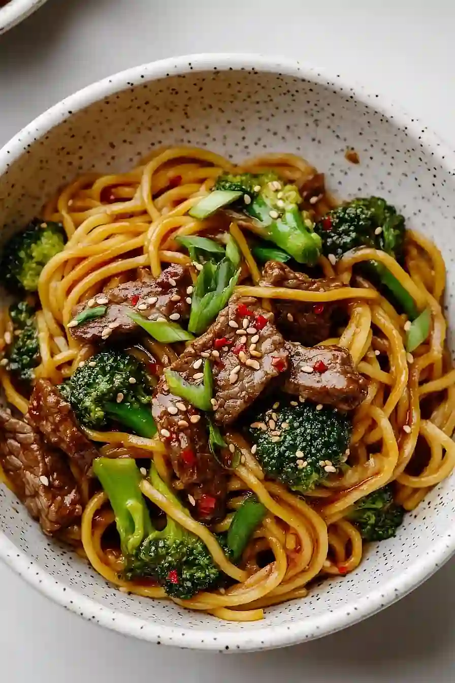 beef and broccoli lo mein