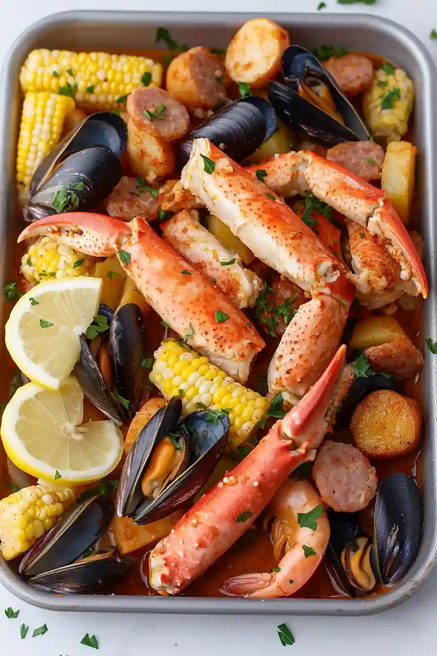 seafood boil with mussels