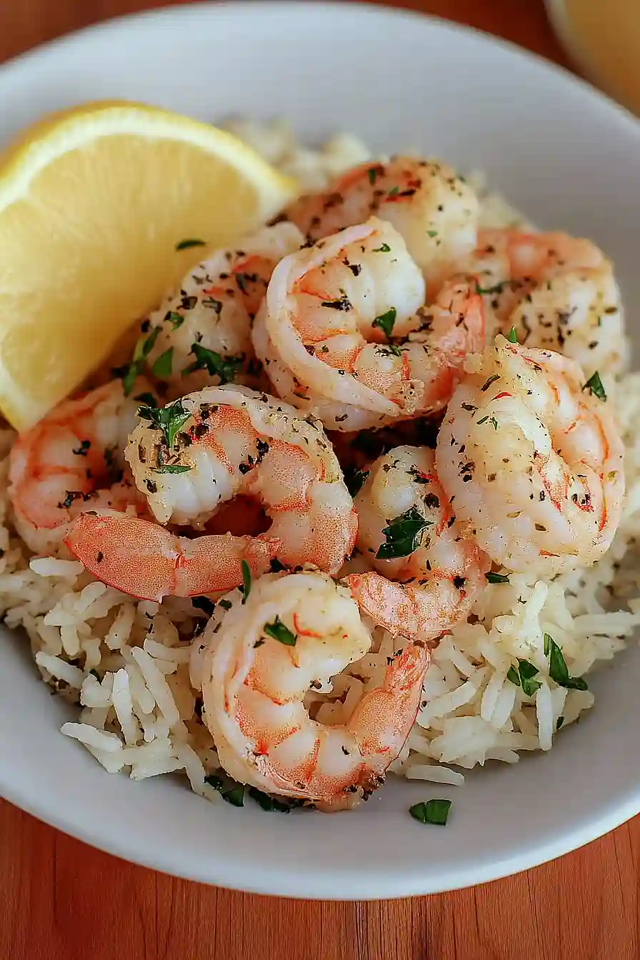 shrimp scampi with rice