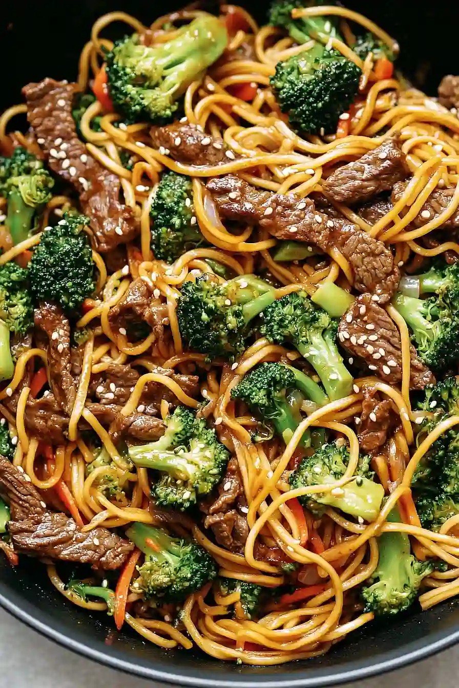 beef and broccoli lo mein