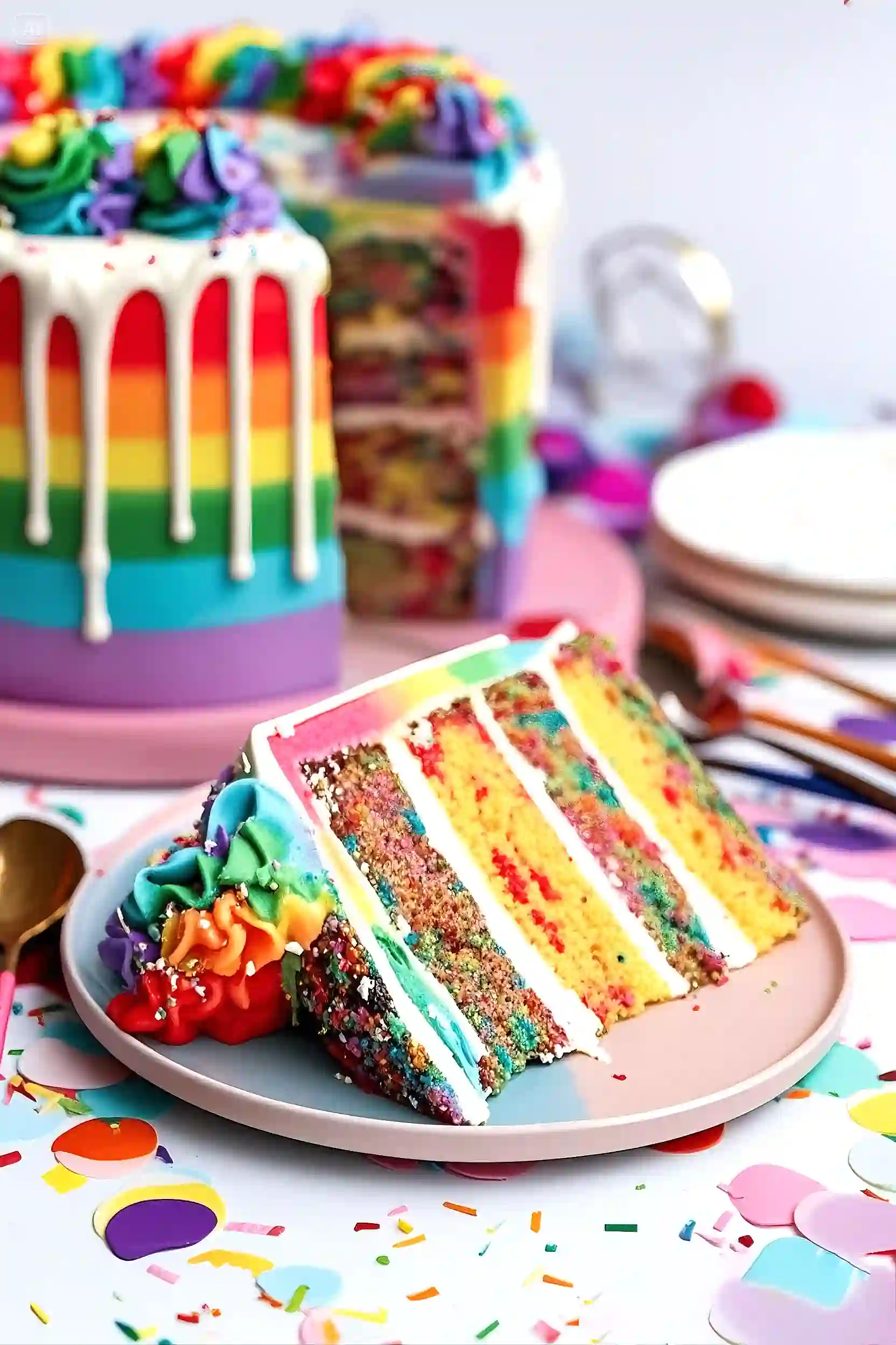rainbow explosion cake