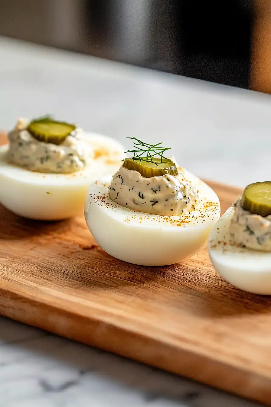dill pickle deviled eggs