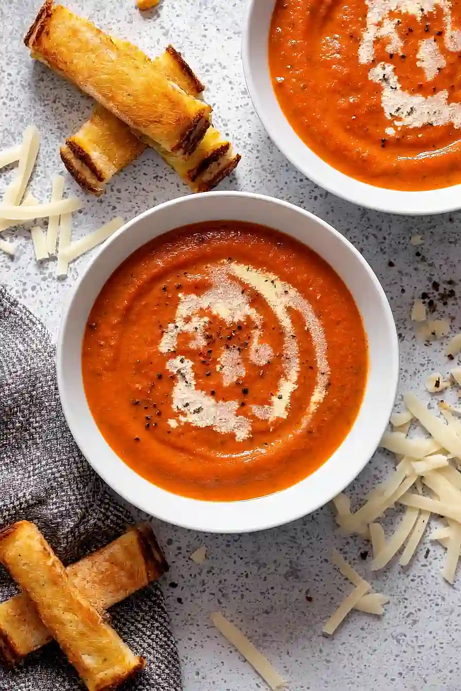 tomato bisque with grilled cheese