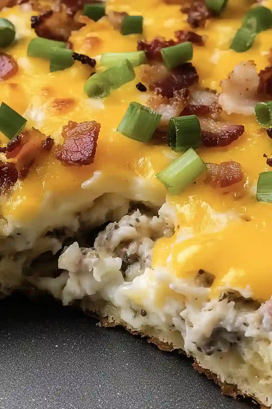 breakfast pizza with biscuit crust