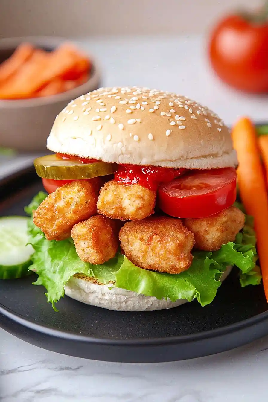 chicken nuggets burger