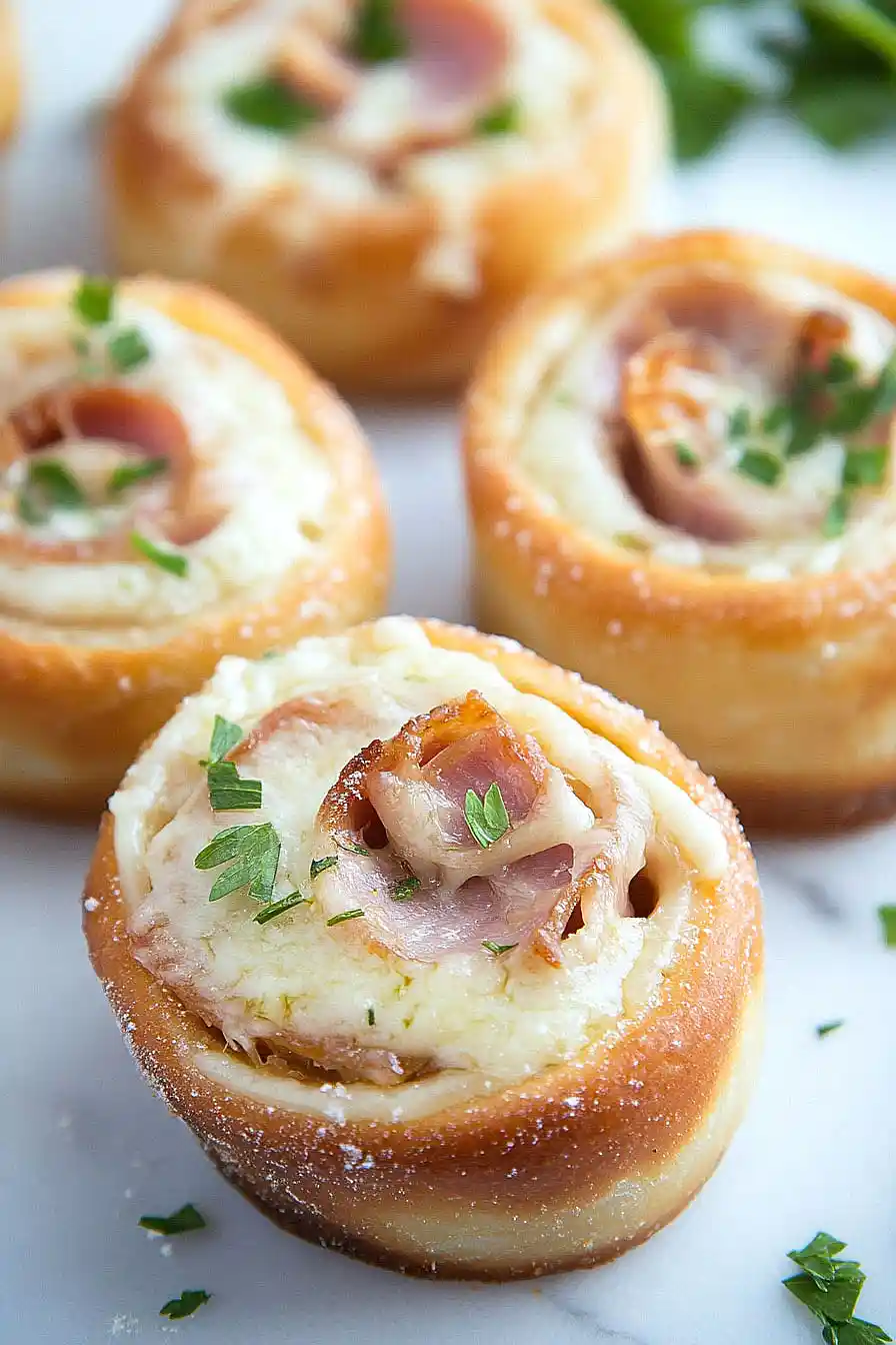 ham and cheese pizza dough roll ups