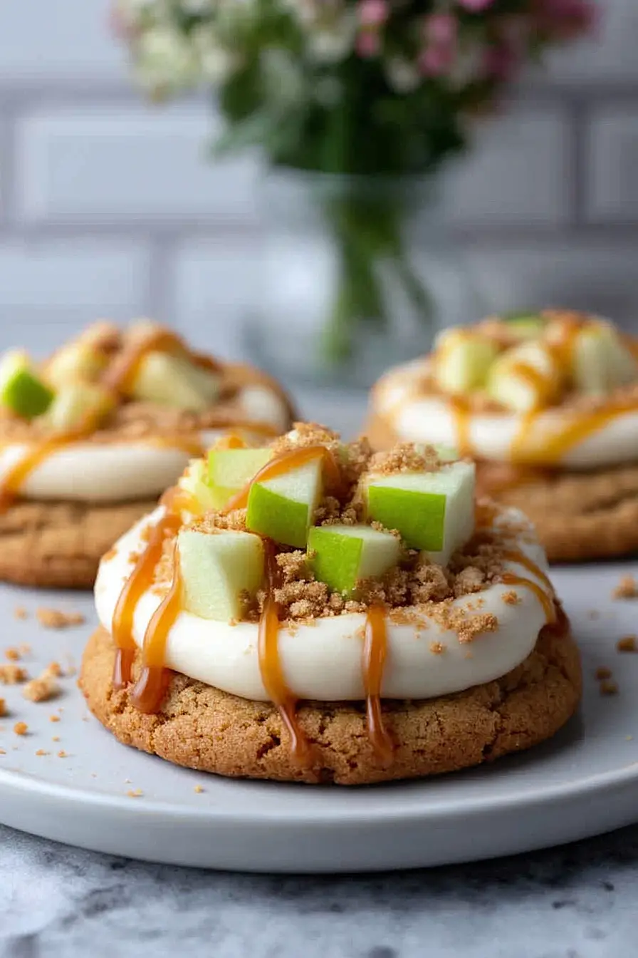 crumbl caramel apple cookies