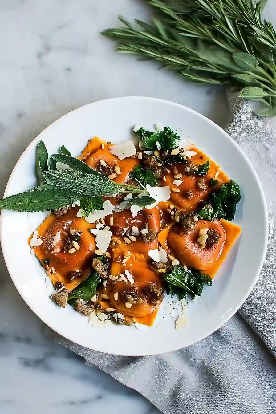 pumpkin ravioli with sausage