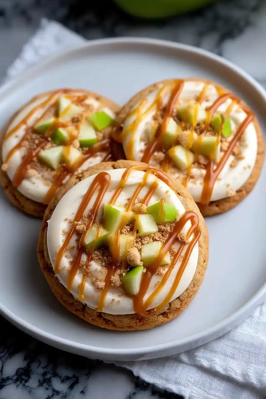 crumbl caramel apple cookies