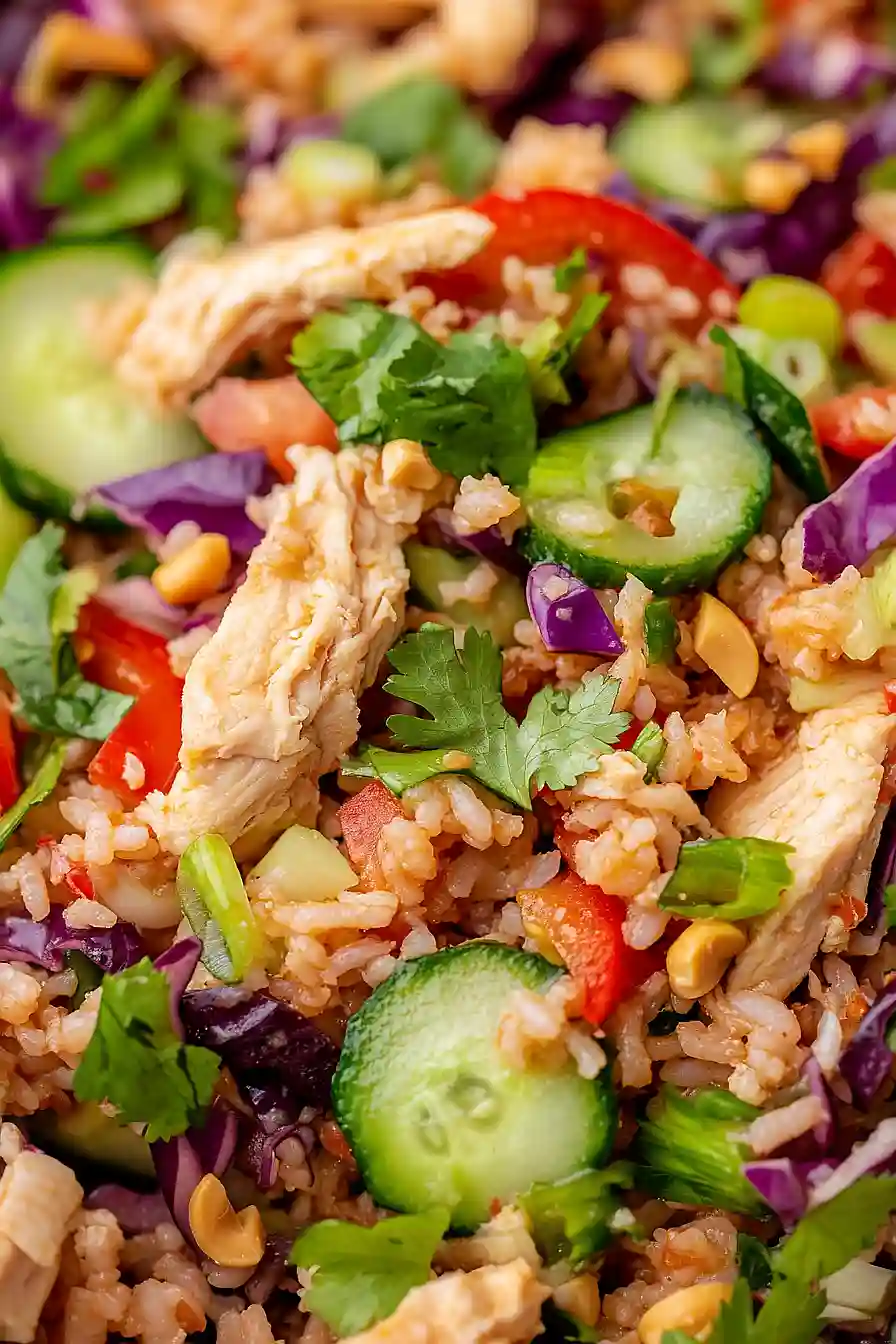 teriyaki chicken and crispy rice salad