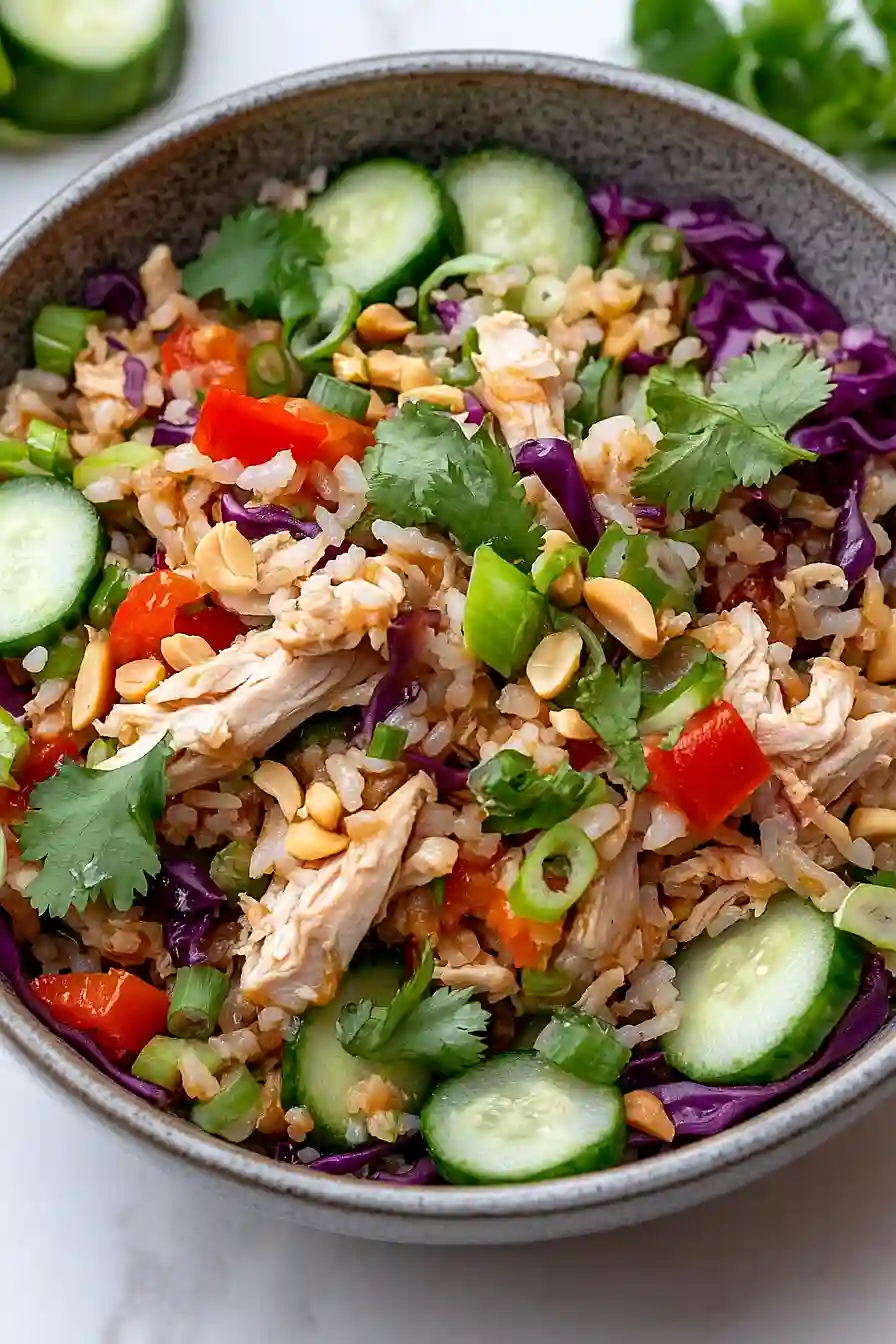 teriyaki chicken and crispy rice salad