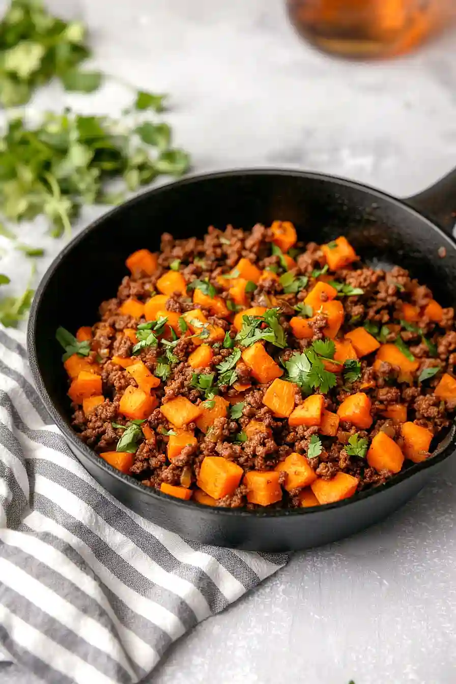 sweet potato hash with ground beef