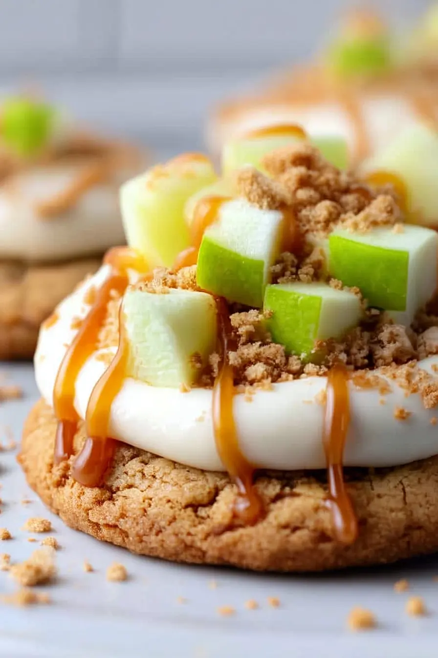 crumbl caramel apple cookies