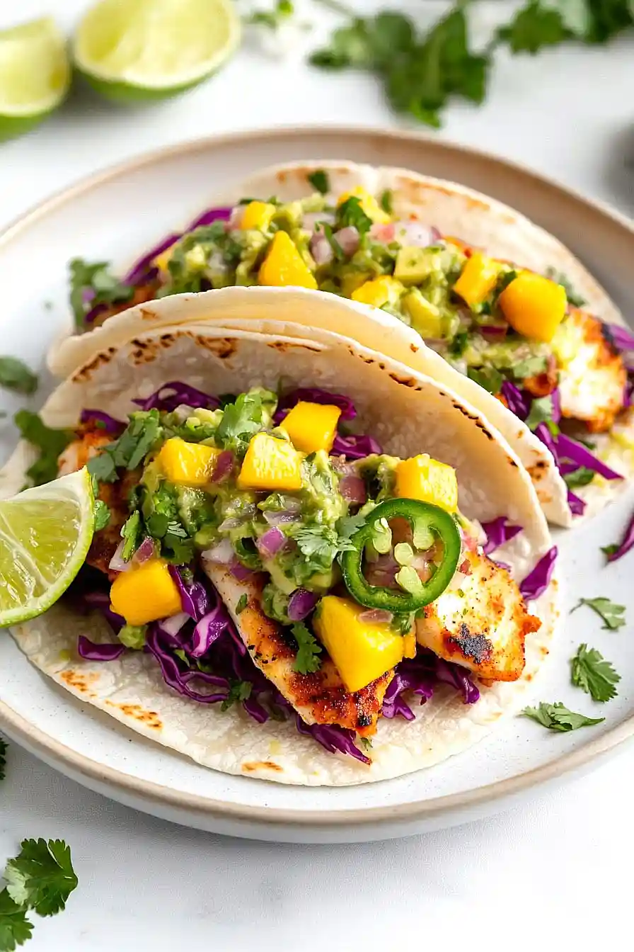 grilled fish tacos with mango salsa