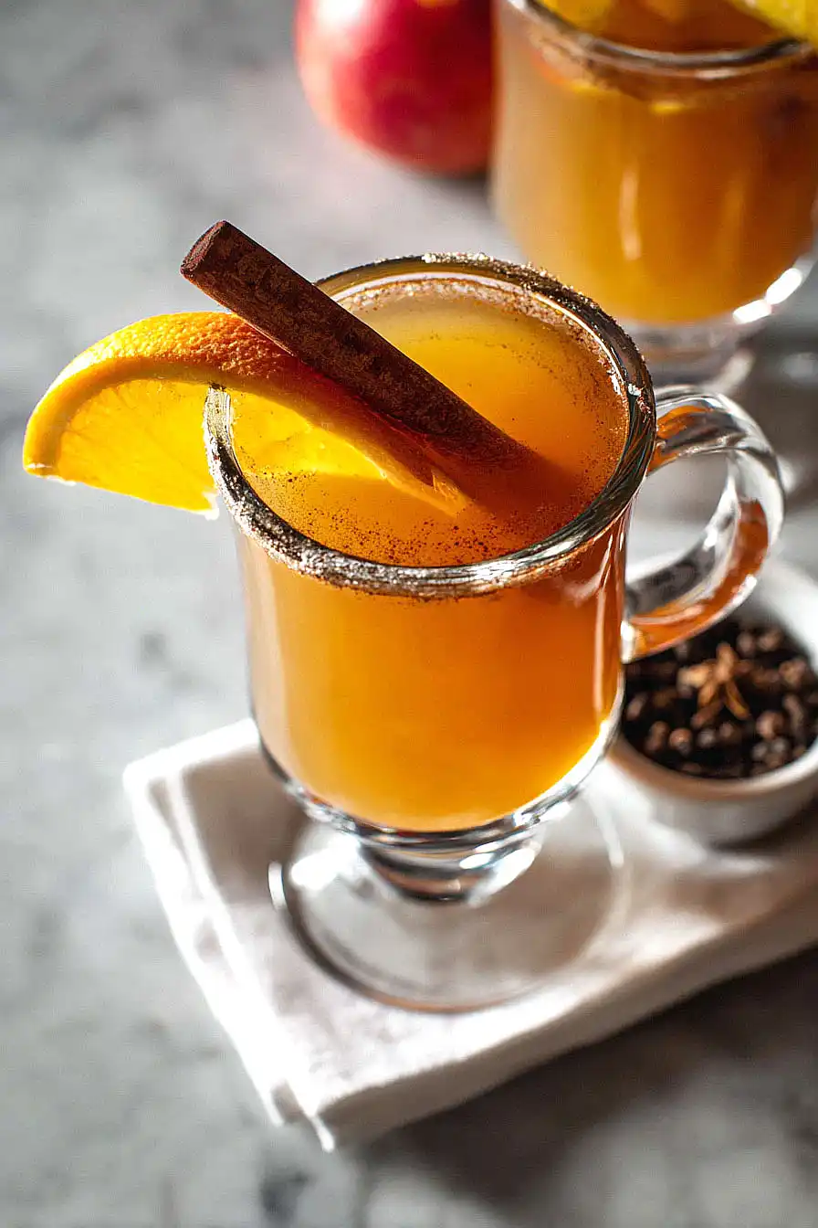 hot apple cider with bourbon