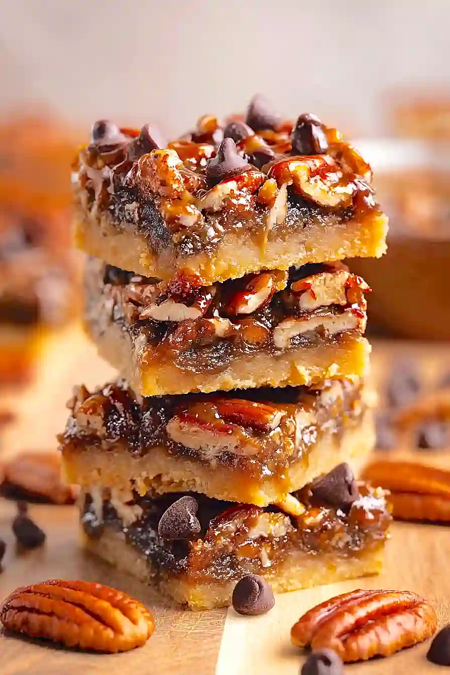 gooey chocolate pecan pie bars