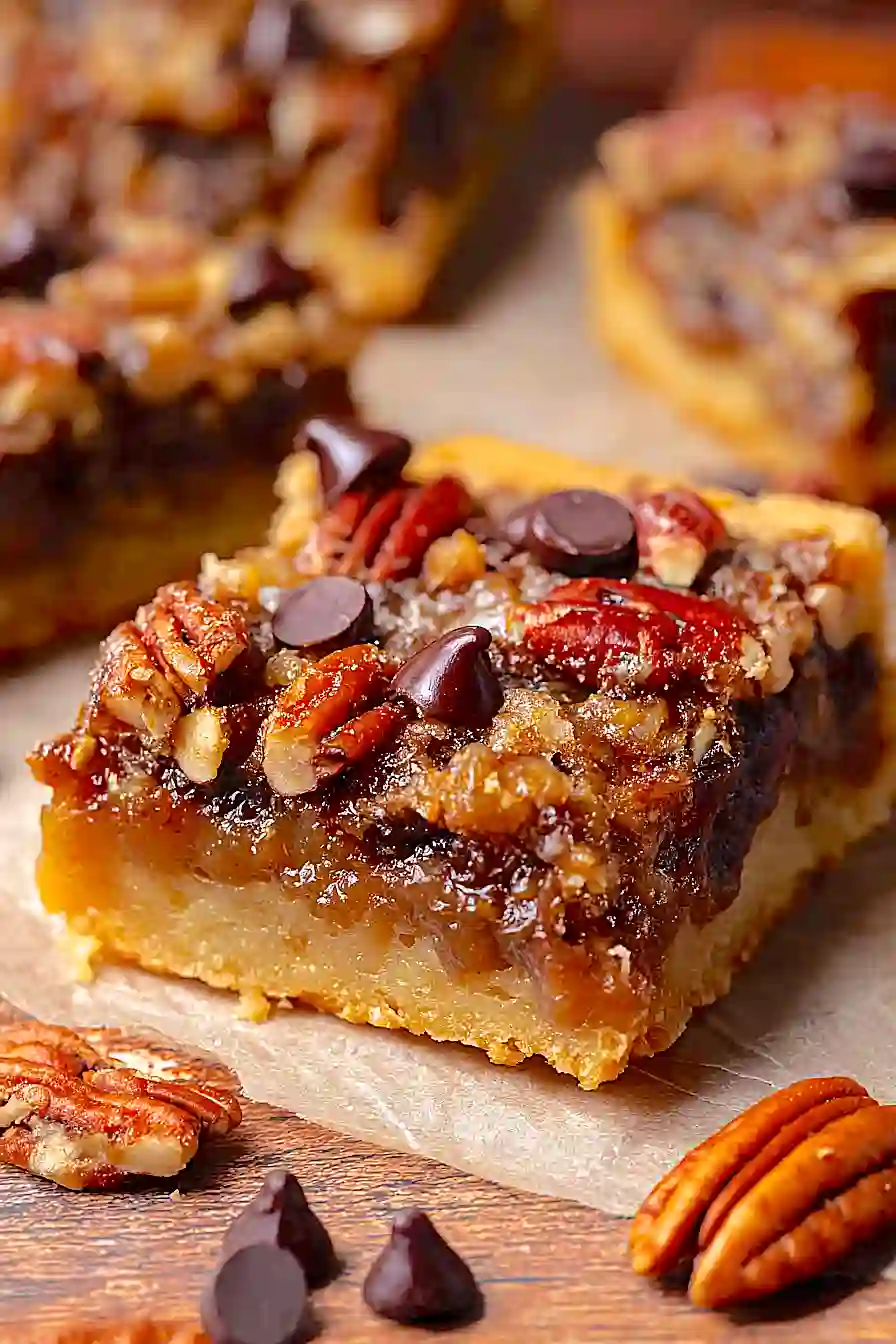 gooey chocolate pecan pie bars