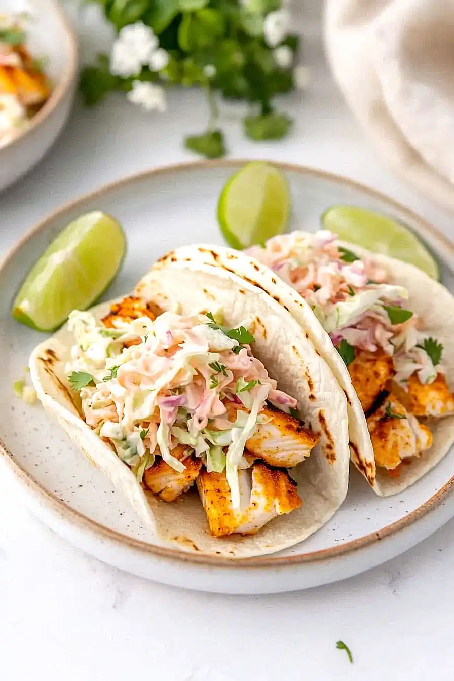 grilled fish tacos with cabbage slaw