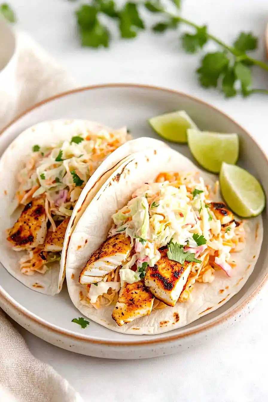 grilled fish tacos with cabbage slaw