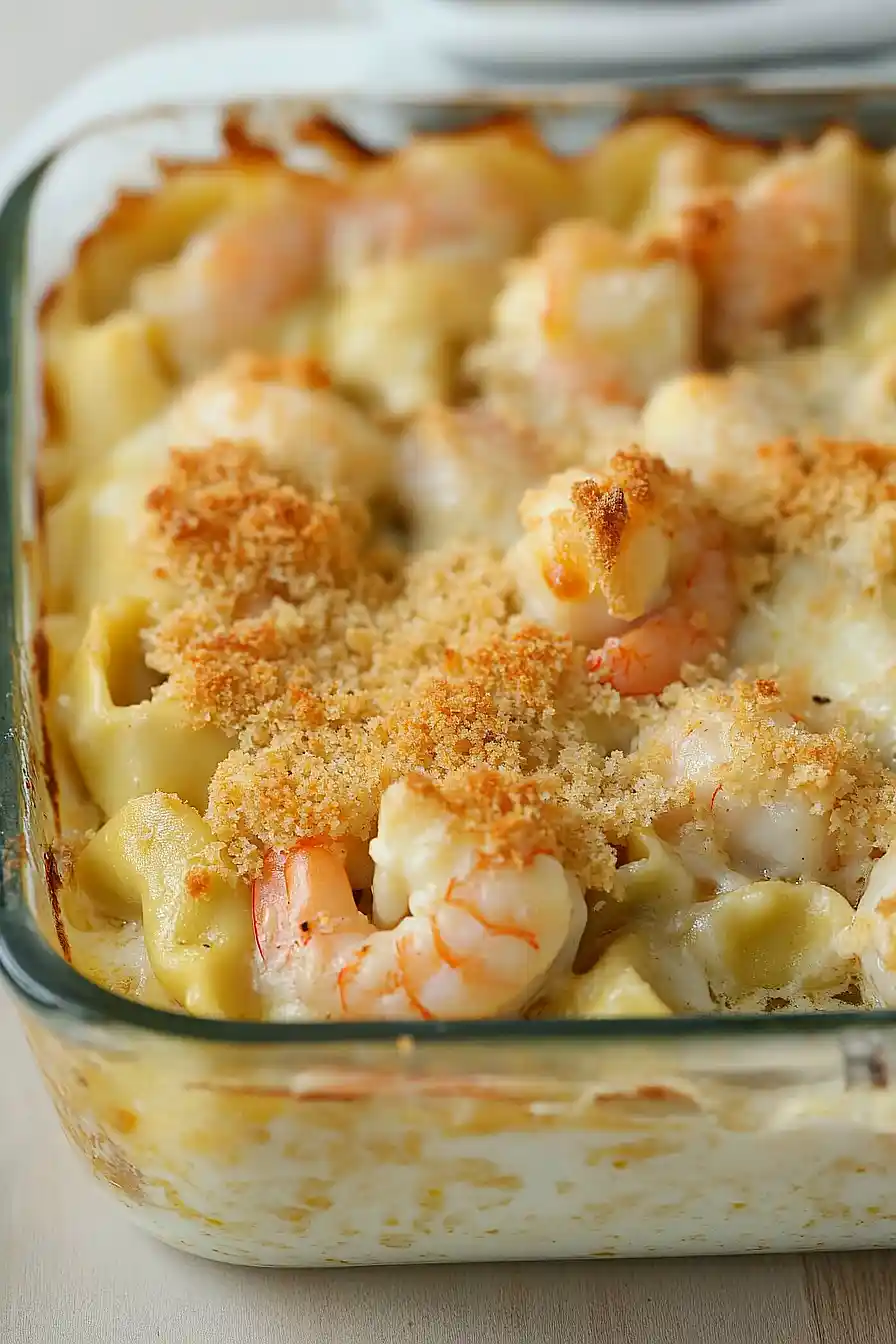 shrimp scampi tortellini bake