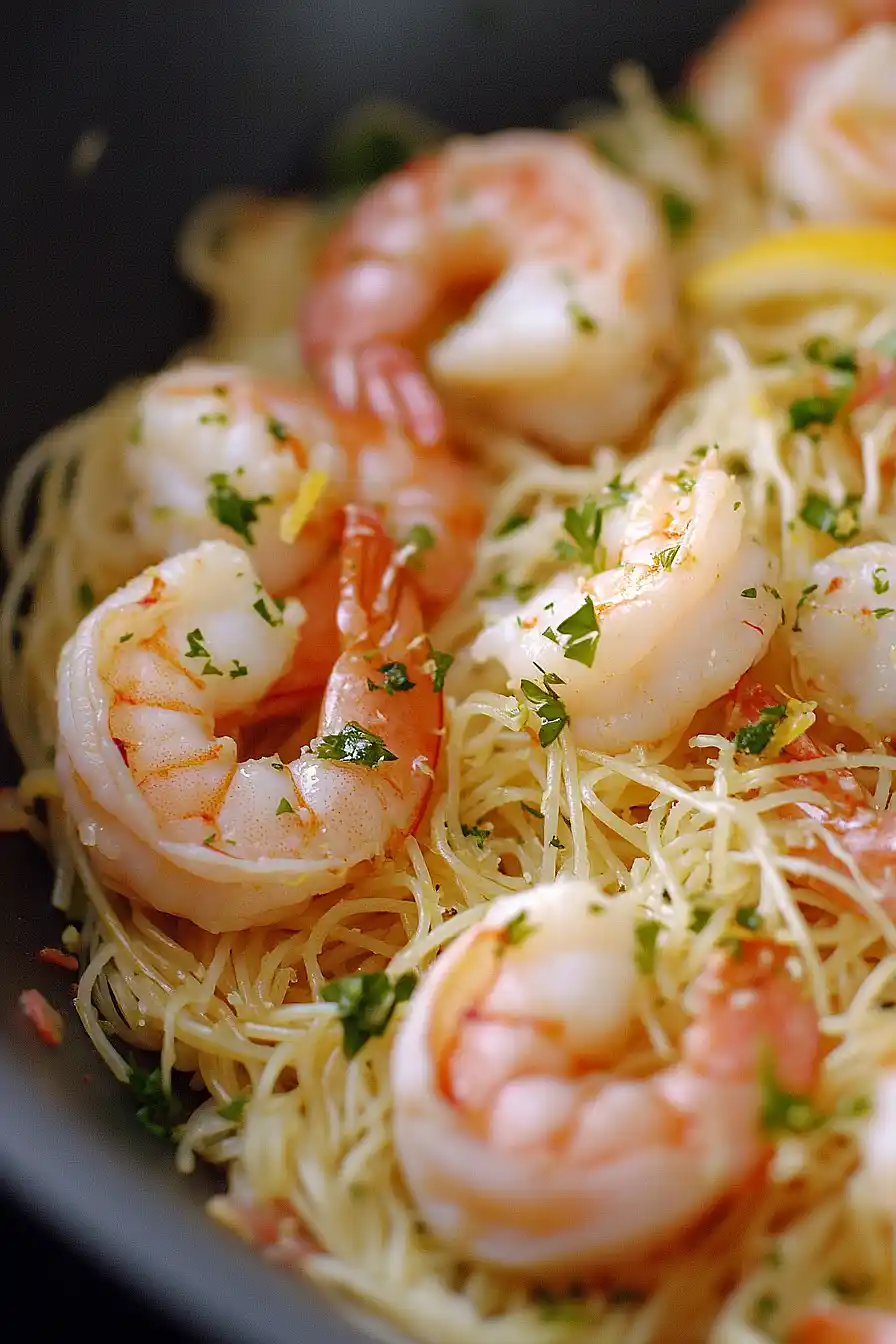 shrimp scampi with angel hair pasta