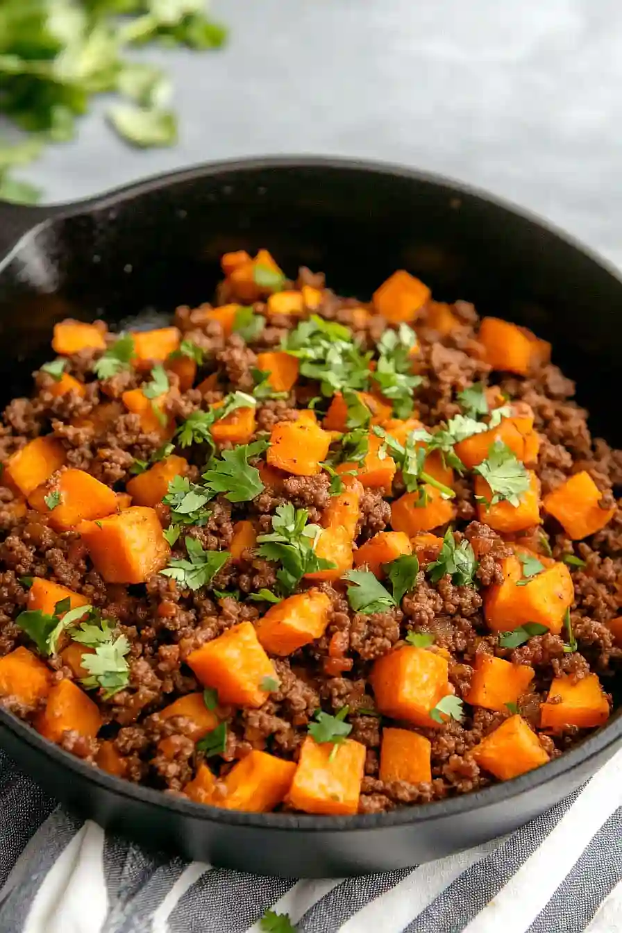 sweet potato hash with ground beef