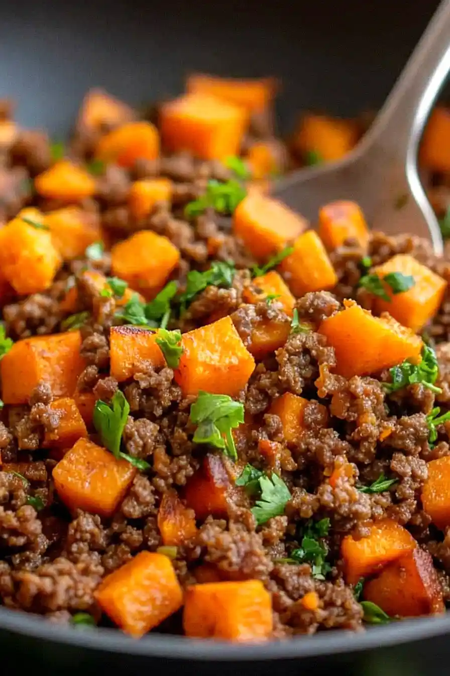 sweet potato hash with ground beef