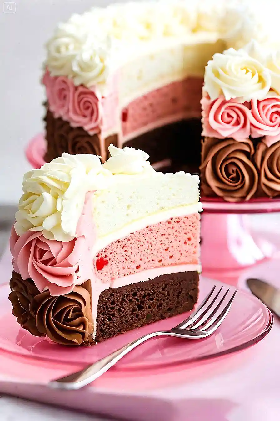 neapolitan rose cake