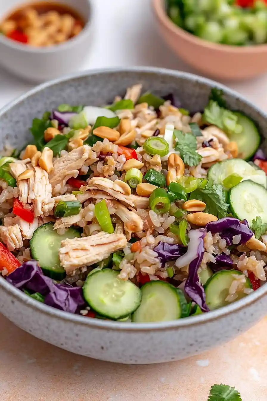 teriyaki chicken and crispy rice salad