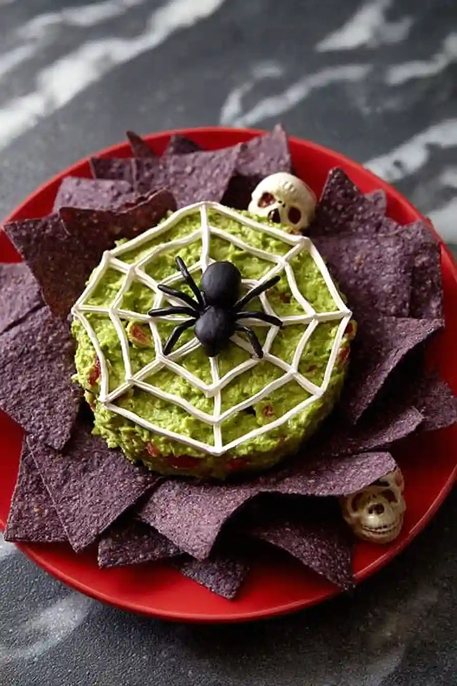spider web guacamole dip