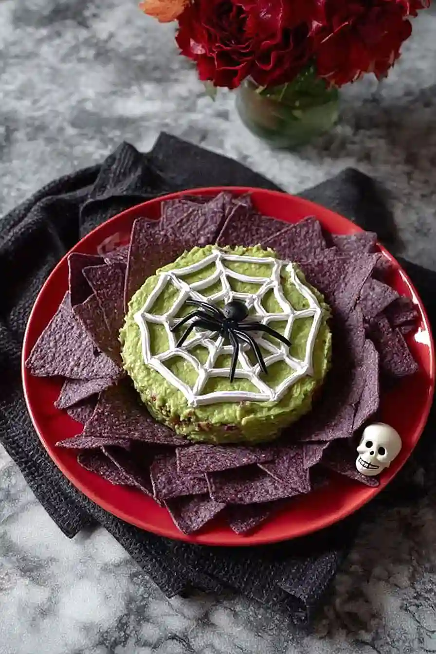 spider web guacamole dip