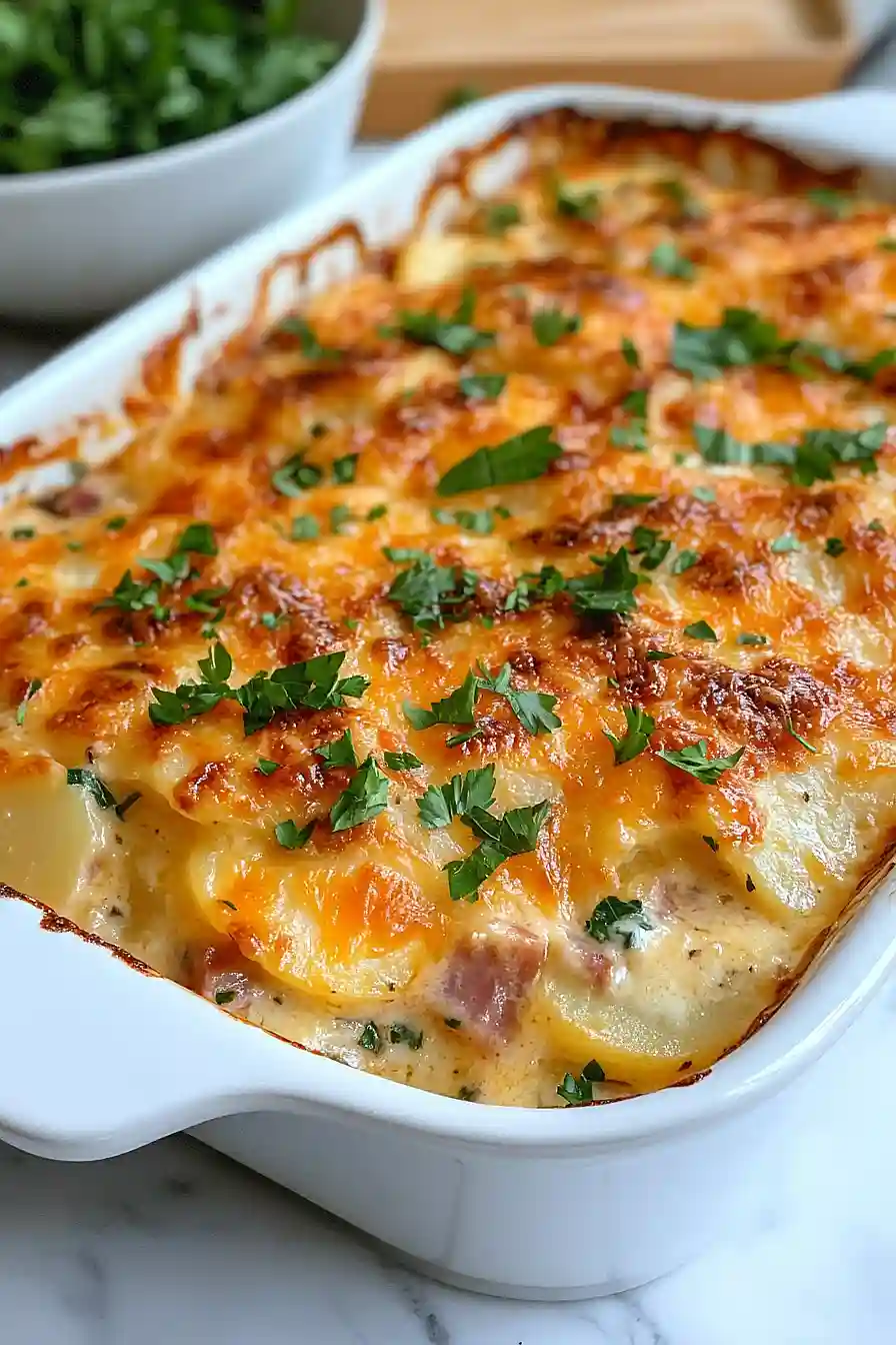 scalloped potatoes and ham casserole