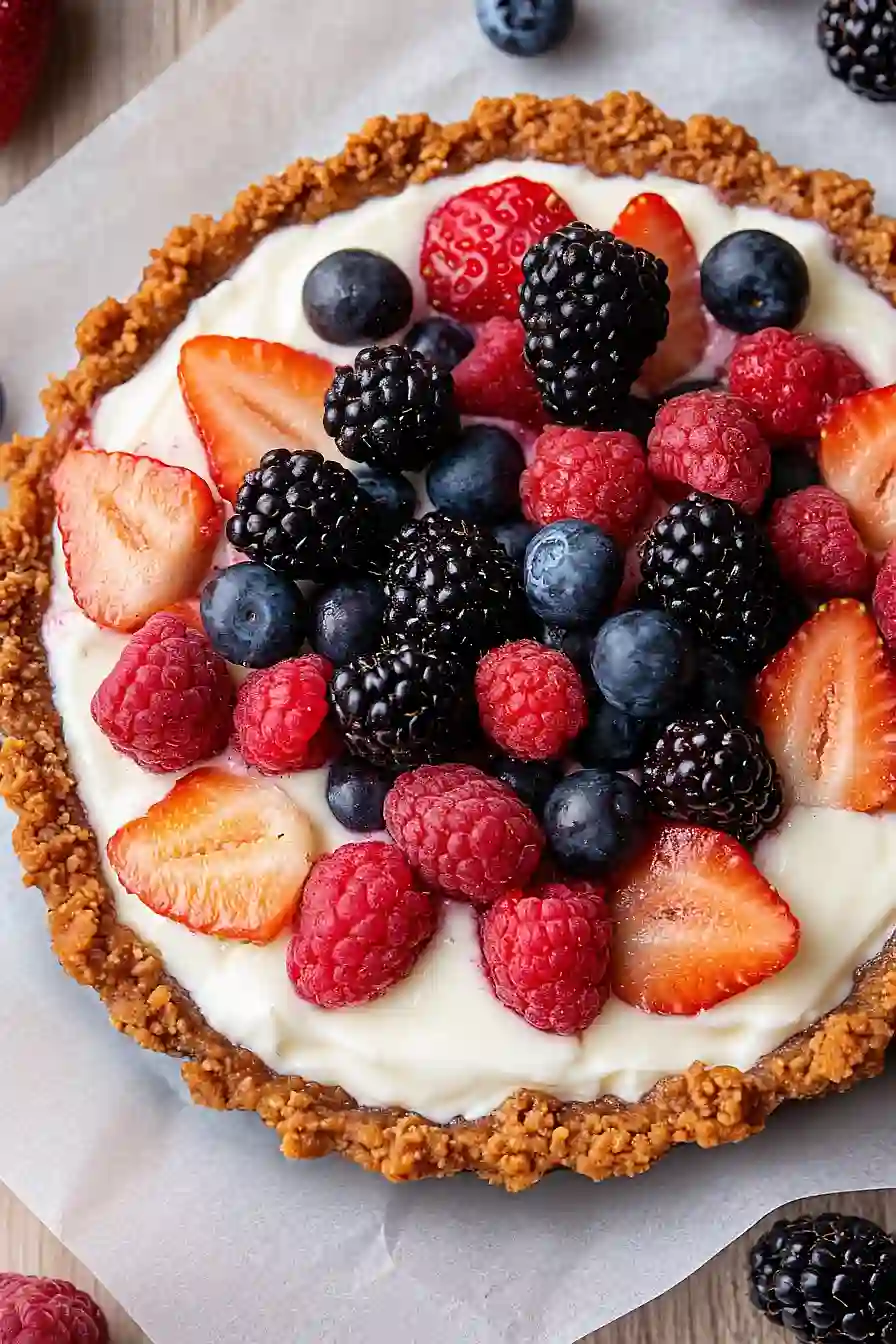 no-bake greek yogurt fruit tart