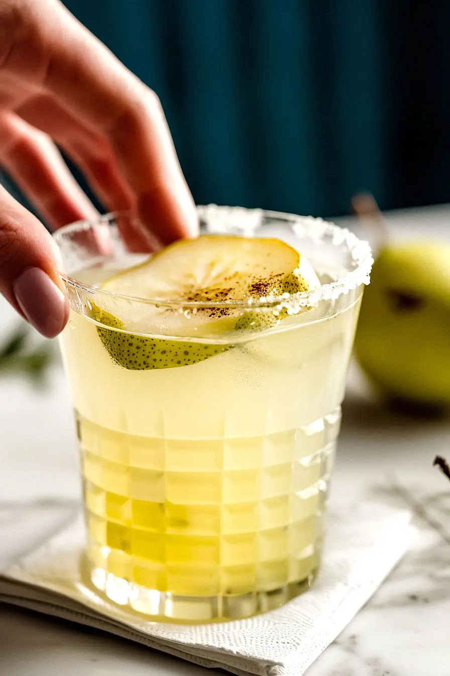 spiced pear and vodka cocktail