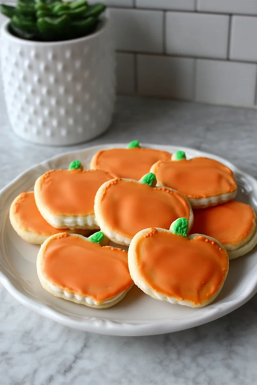 royal icing pumpkin cookies