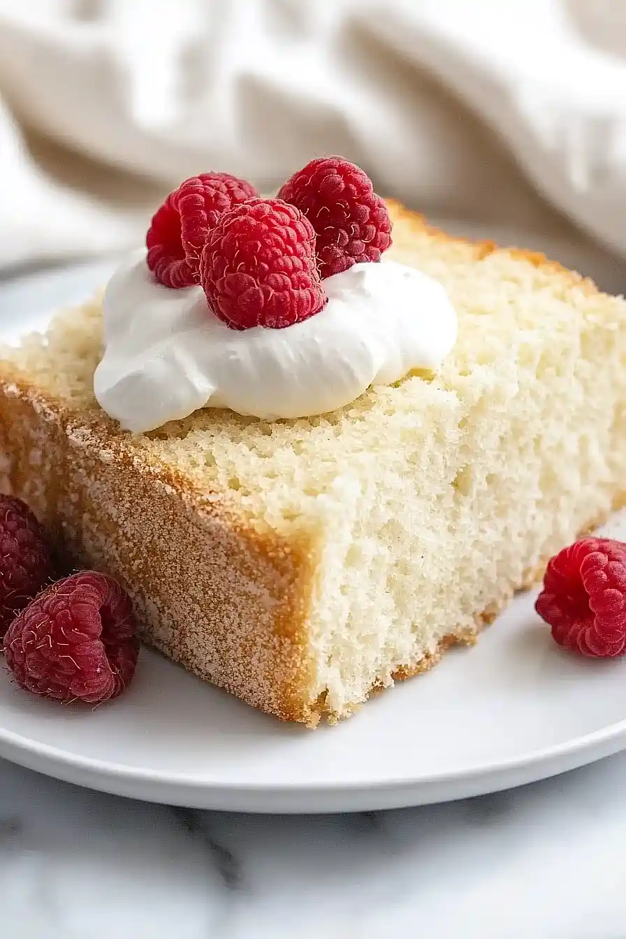 angel food cake in a loaf pan