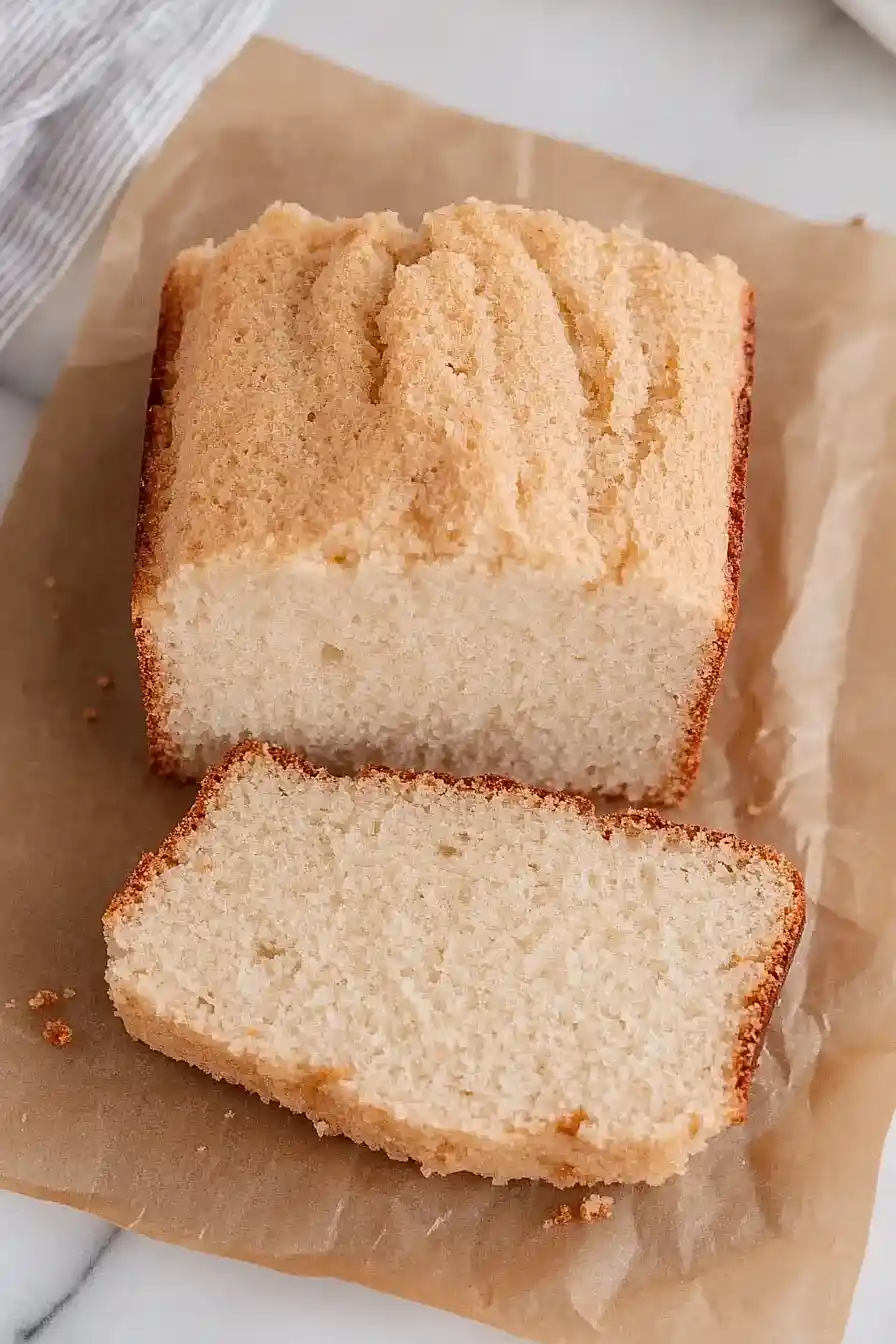 angel food cake in a loaf pan