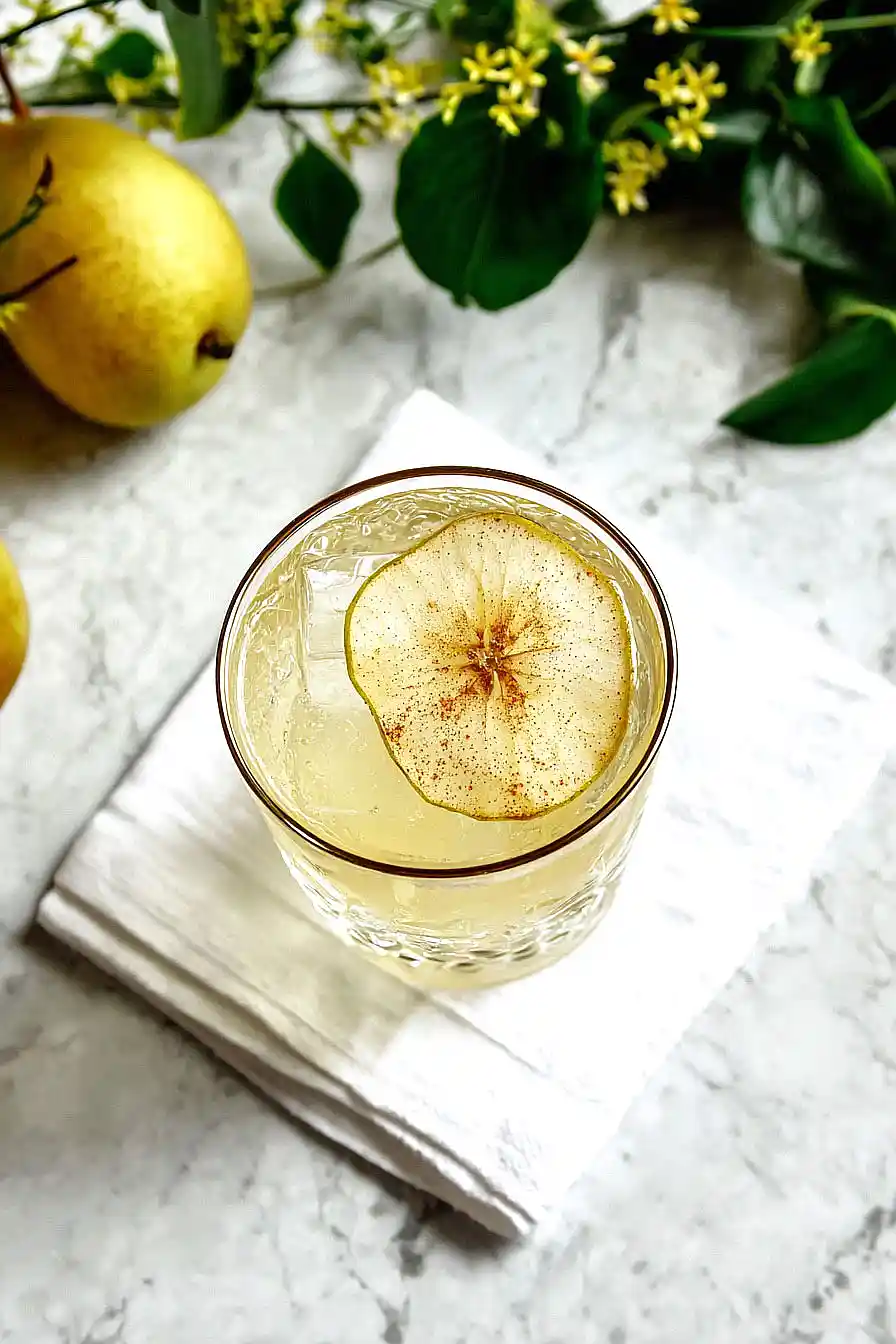 spiced pear and vodka cocktail
