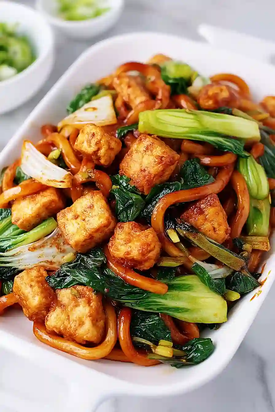 tofu udon stir fry