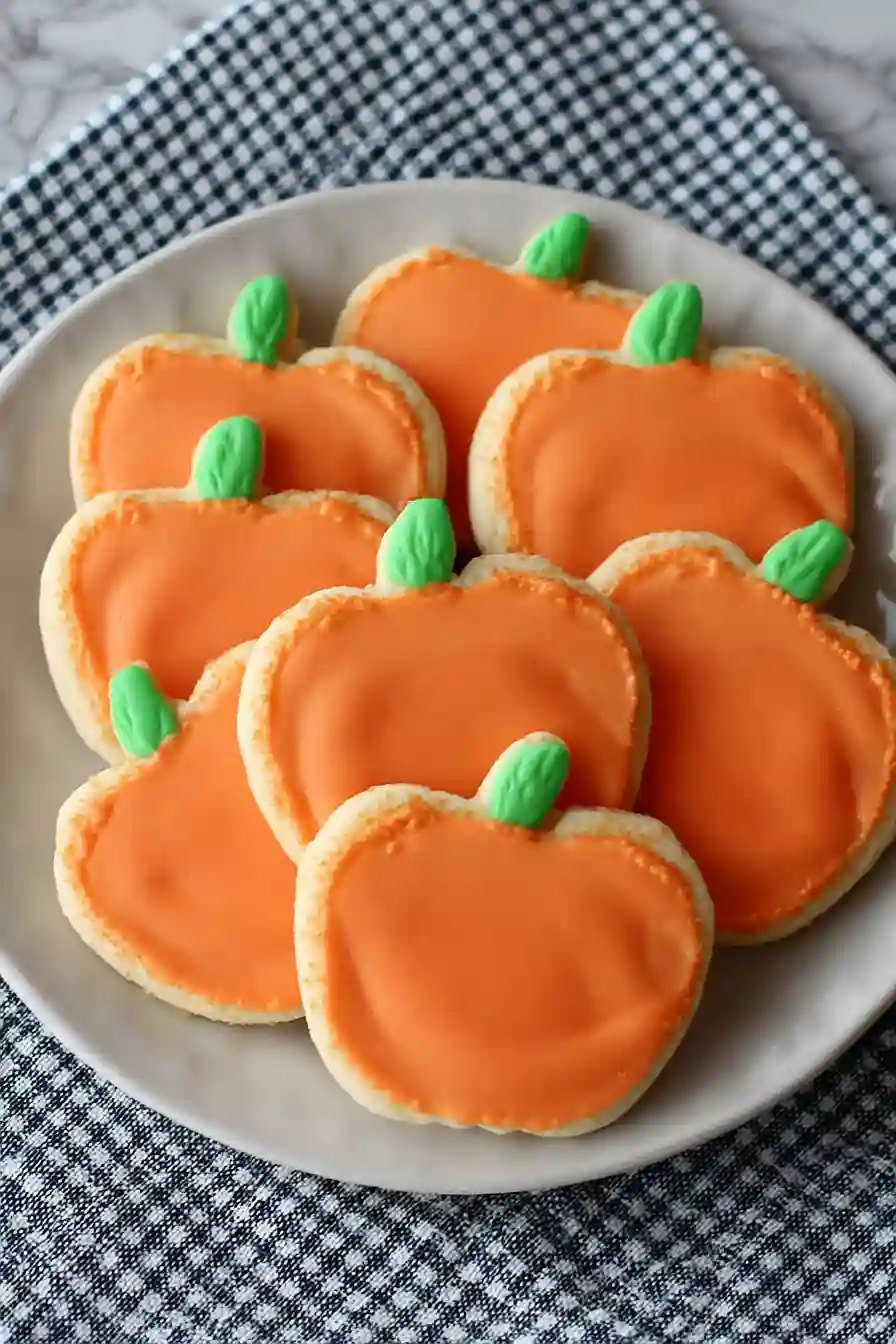 royal icing pumpkin cookies