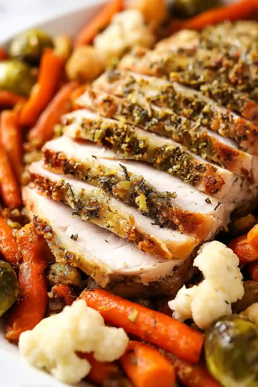 roasted turkey with vegetables