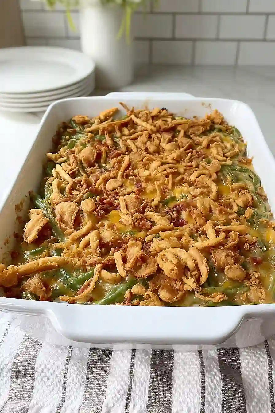 bacon and cheese green bean casserole