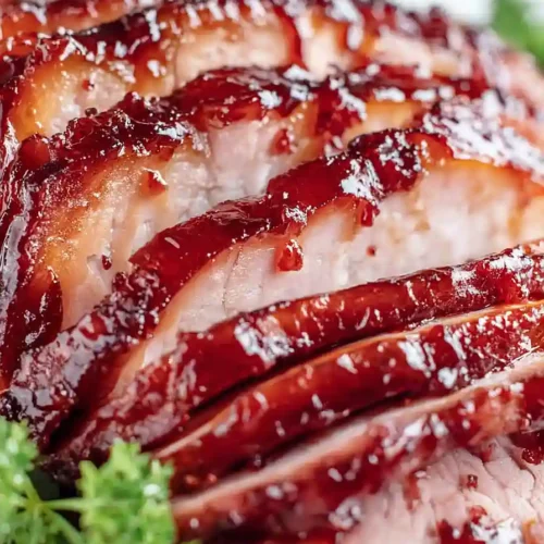 raspberry chipotle glazed ham