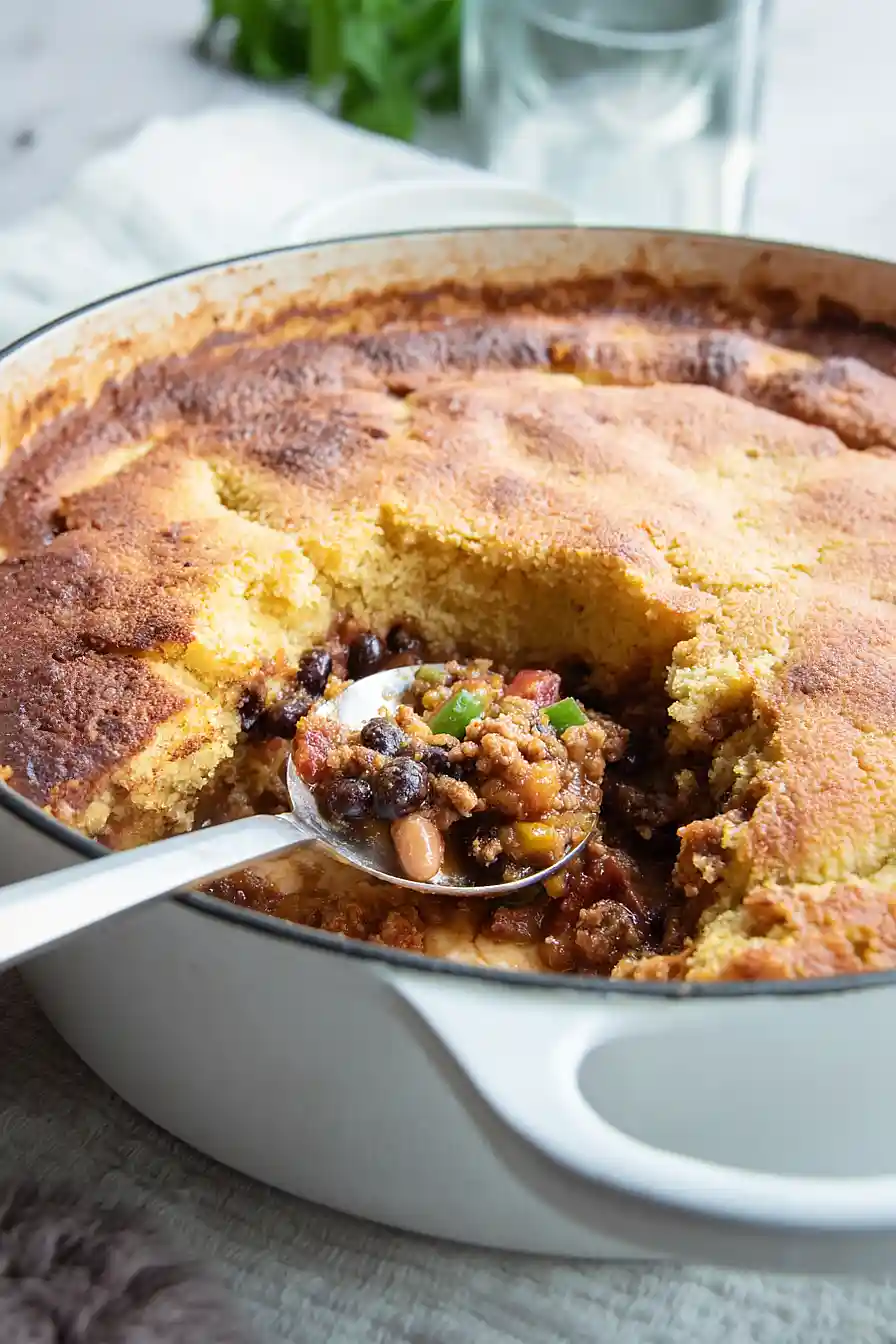 turkey chili cornbread casserole