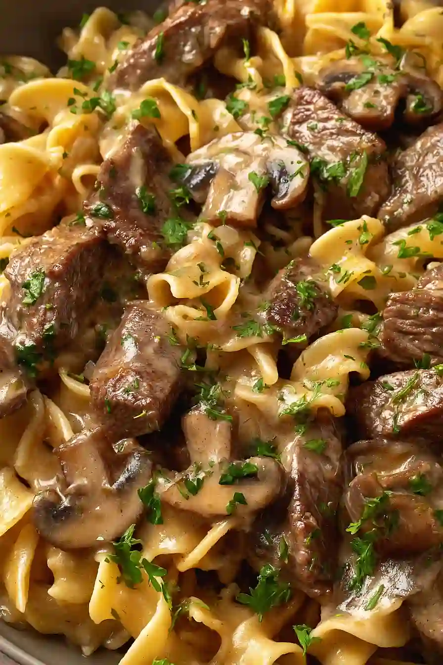 beef stroganoff with noodles