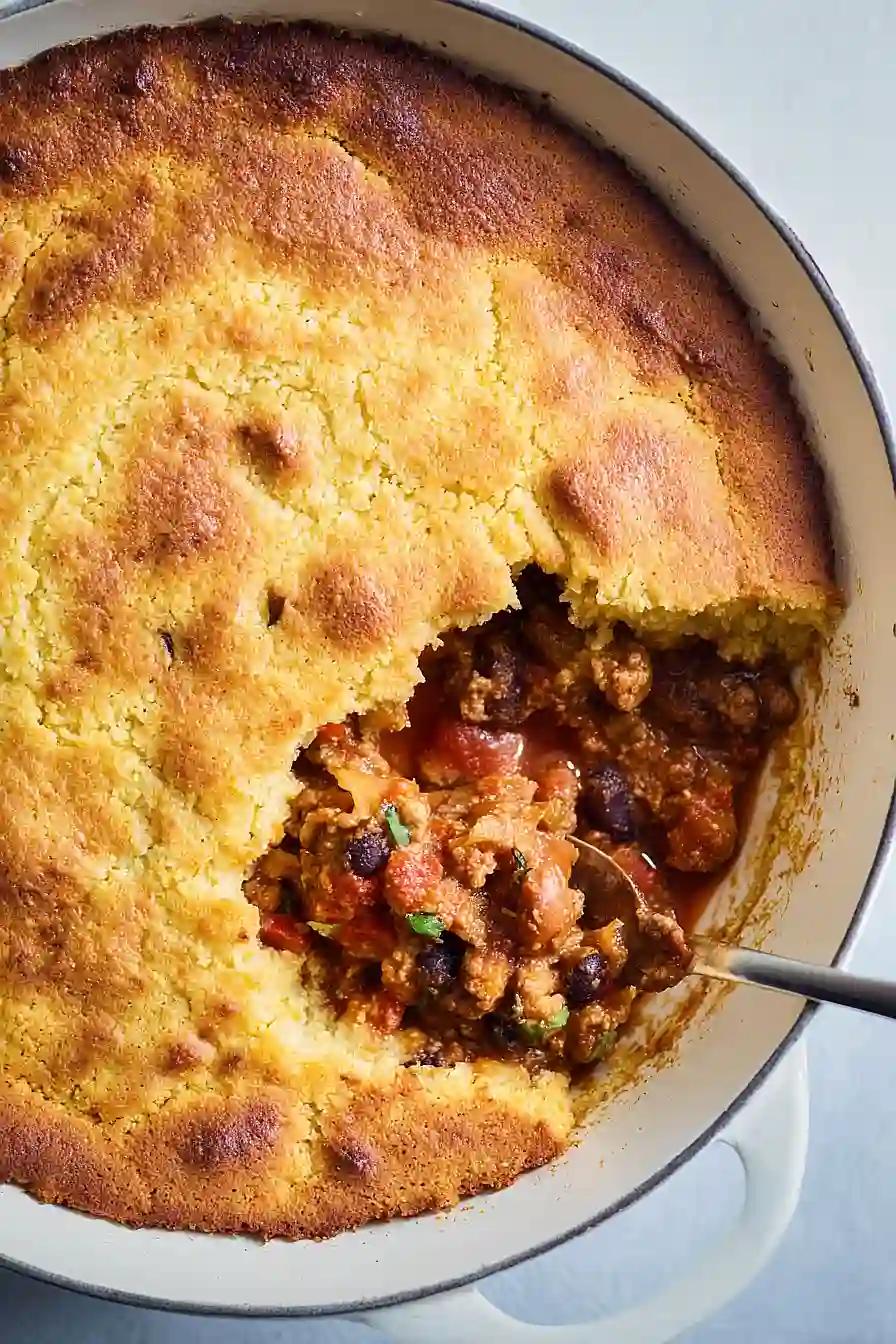 turkey chili cornbread casserole