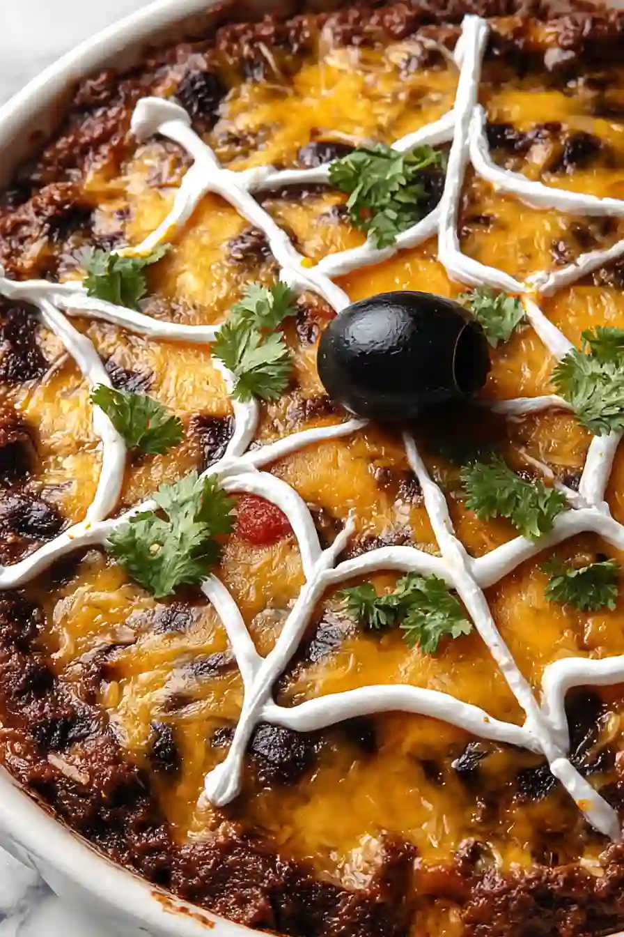 spider web black bean dip