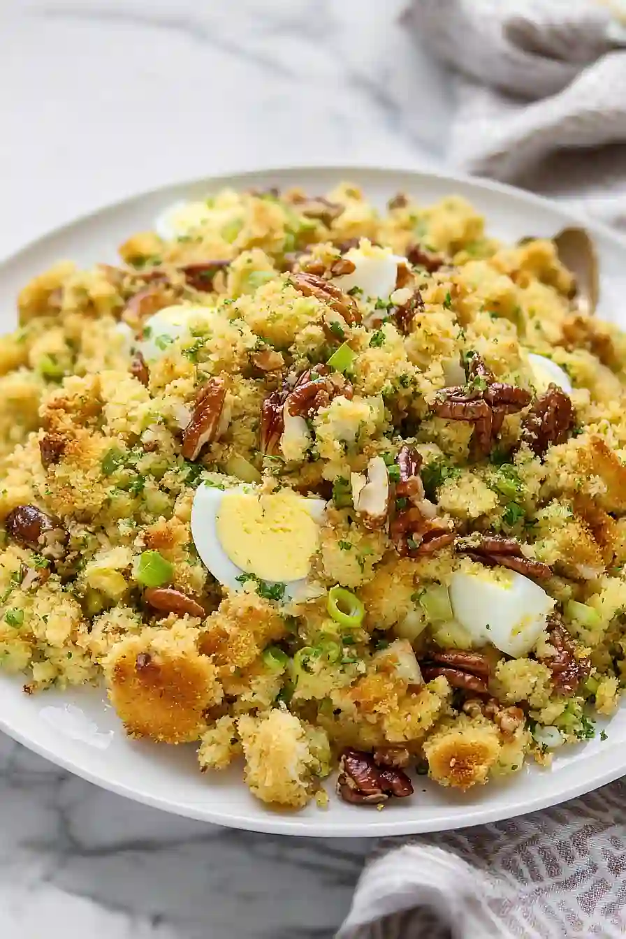 cornbread stuffing with hard boiled eggs