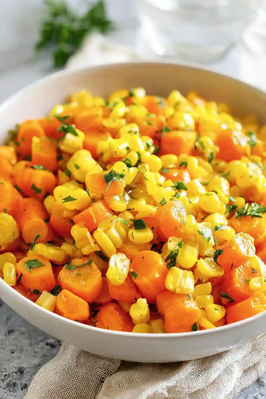 buttered carrots and corn