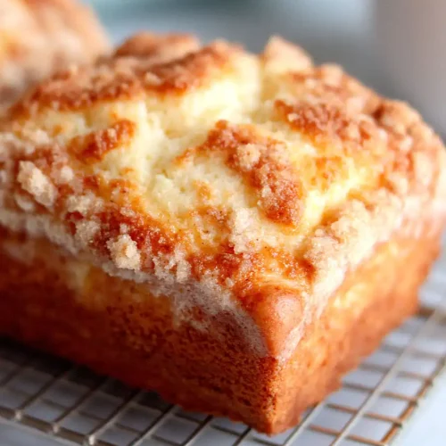 eggnog bread with crumb topping